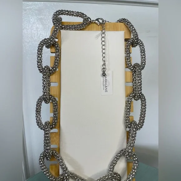 Park Lane Textured Silver Chain Necklace - Picture 3 of 3